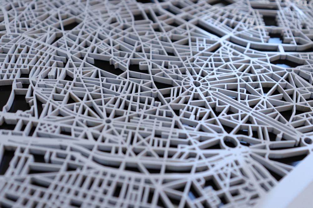 Other wall decoration - 3D Laser Cut Map - Paris - DEMURIN STUDIO - CARTES GEO 3D