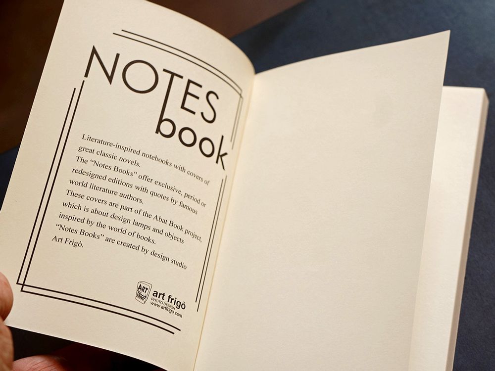 Papeterie bureau - NotesBOOK Cahiers de notes avec les plus belles couverture des livres - ART FRIGÒ - ABAT BOOK
