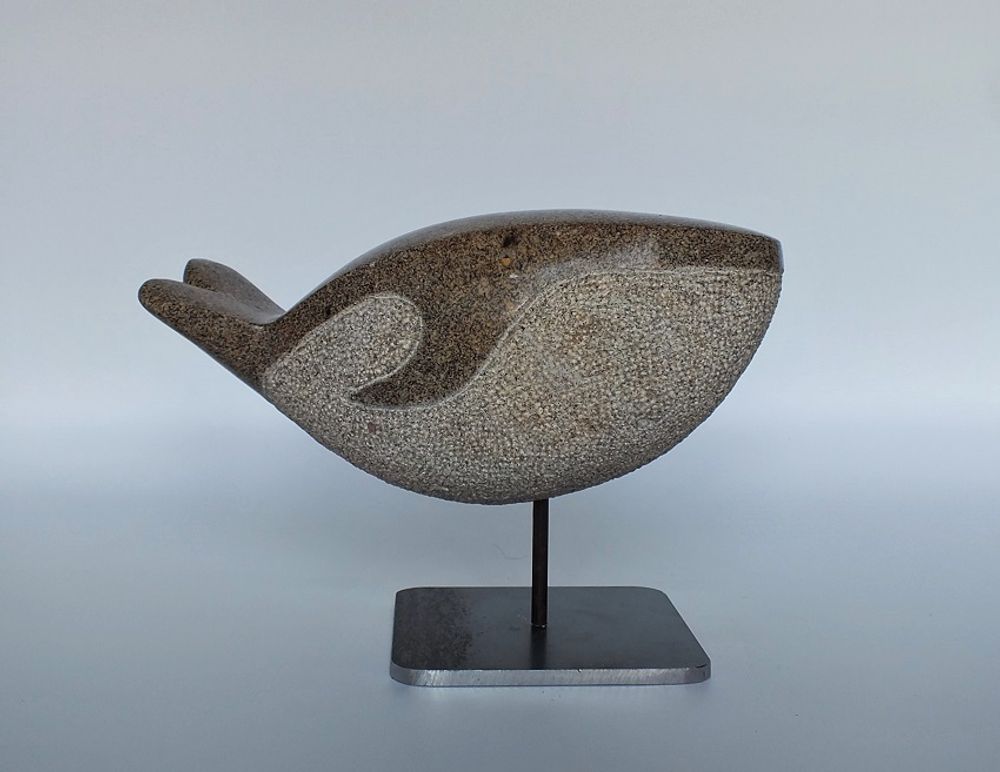 Sculptures, statuettes et miniatures - Petite Baleine de Granite - LUCIE DELMAS SCULPTURE