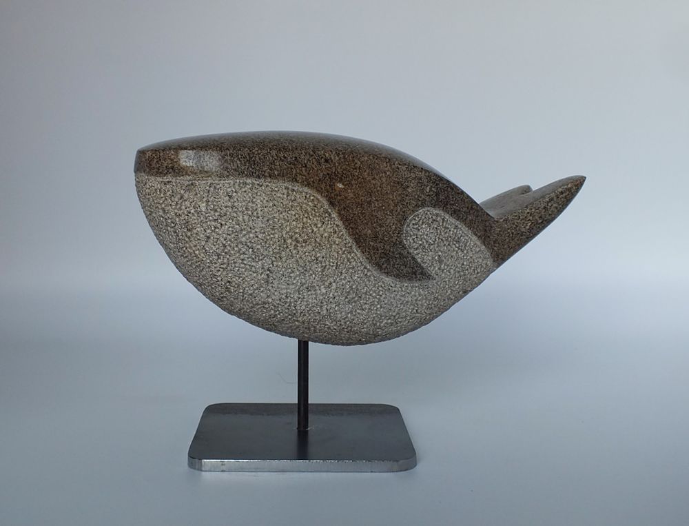 Sculptures, statuettes et miniatures - Petite Baleine de Granite - LUCIE DELMAS SCULPTURE