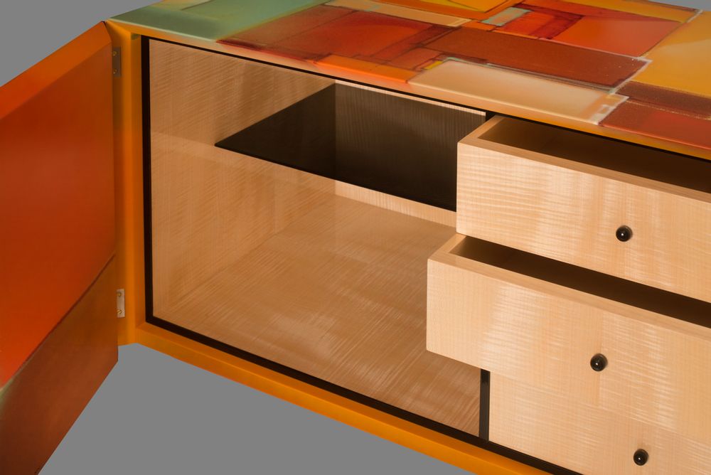 Buffets - Cabinet "Mondes opposés" - JULIEN LACHAUD ÉBÉNISTE