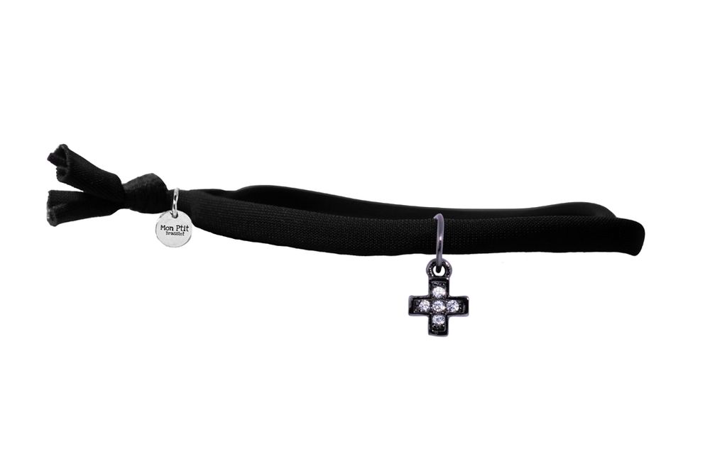 Bijoux - Croix Little Shine Black - MON PTIT BRASSLET