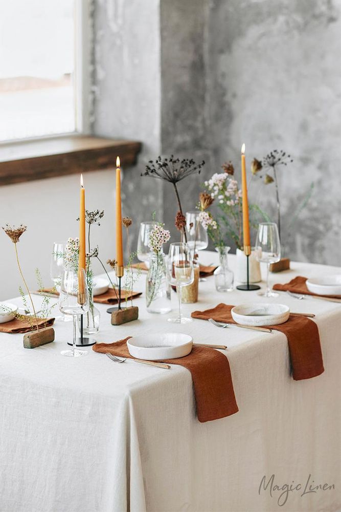 Kitchen linens - Cinnamon linen napkin set - MAGICLINEN