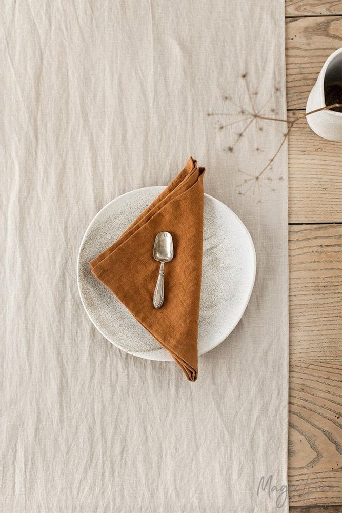 Kitchen linens - Cinnamon linen napkin set - MAGICLINEN