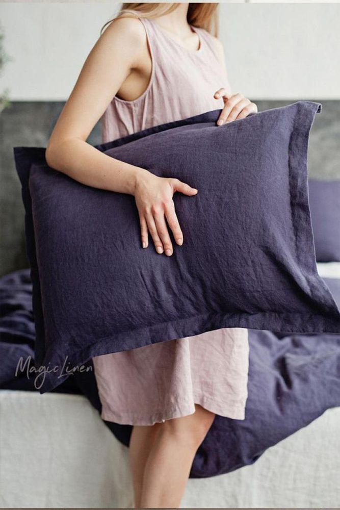 Bed linens - Sham linen pillow case in various colors - MAGICLINEN