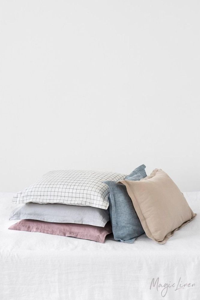 Bed linens - Sham linen pillow case in various colors - MAGICLINEN