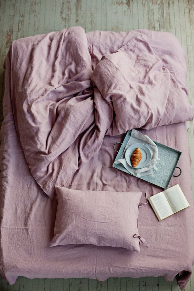 Linge de lit - Taie d'oreiller en lin avec des cravates maigres en différentes couleurs - MAGICLINEN