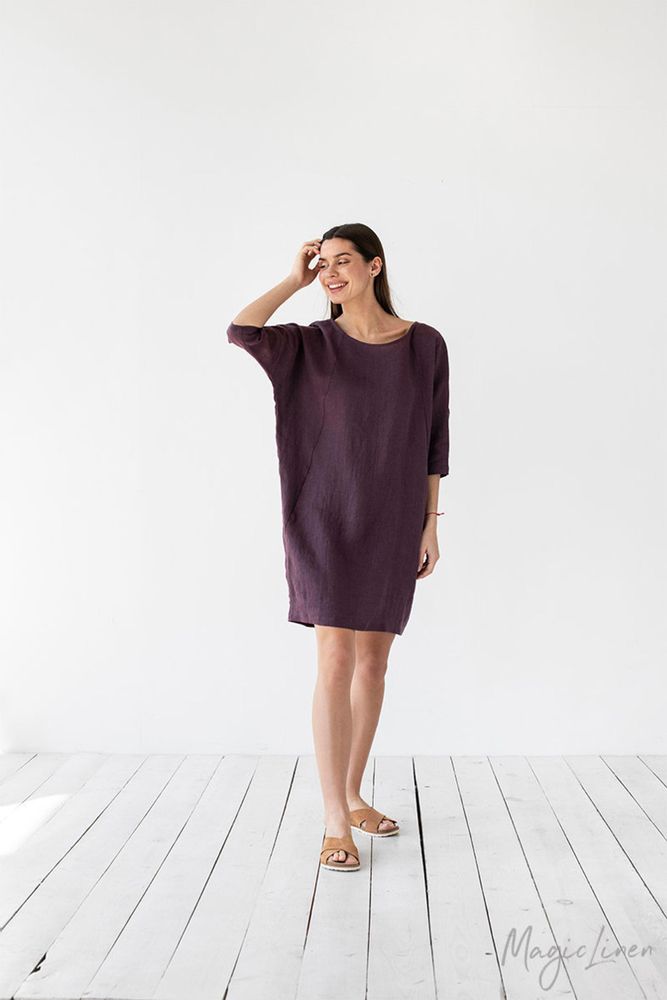 Prêt-à-porter - Loose-fit linen dress ARUBA - MAGICLINEN