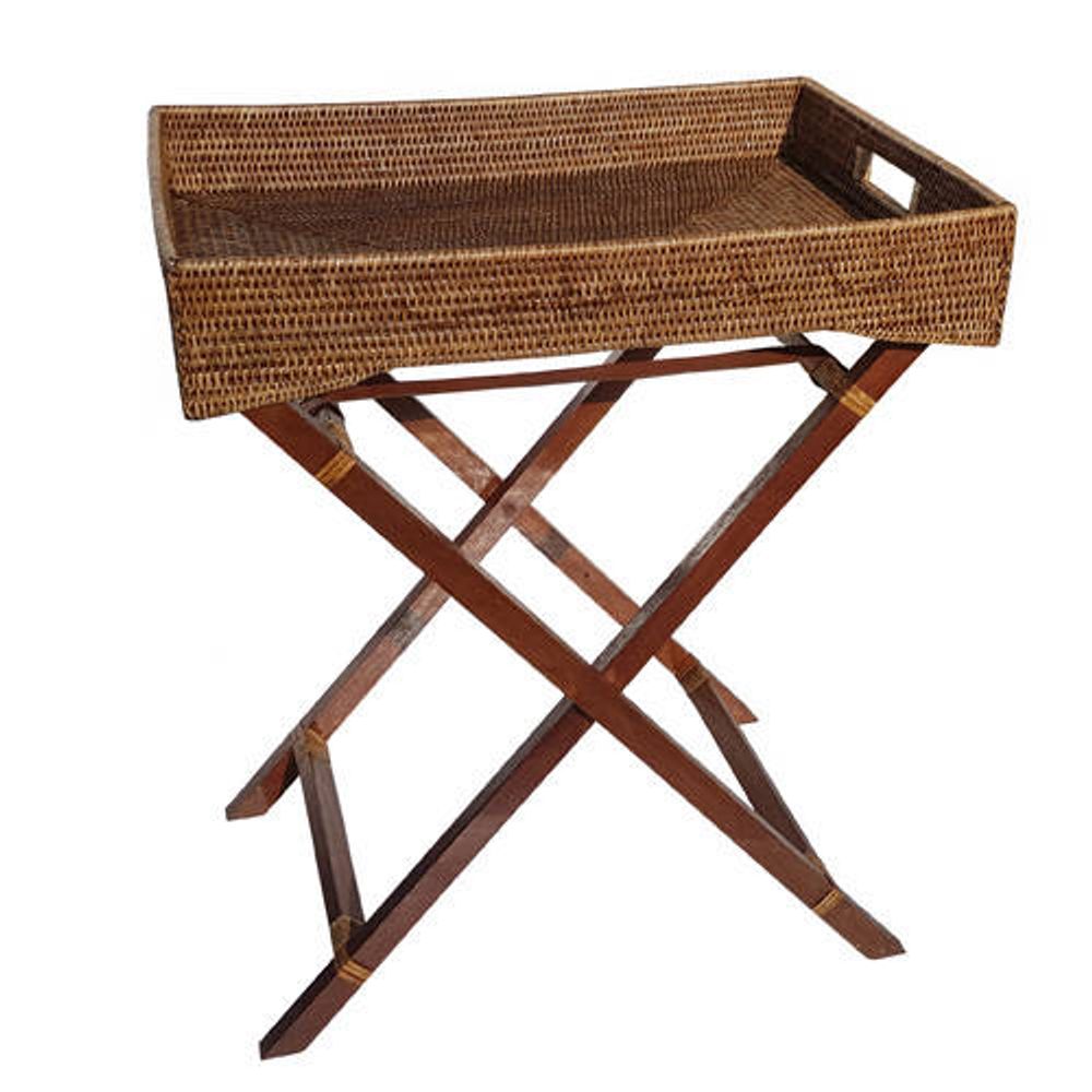Coffee tables - RATTAN BUTLER SUPPORT TABLE - ISHELA EUROPA LDA