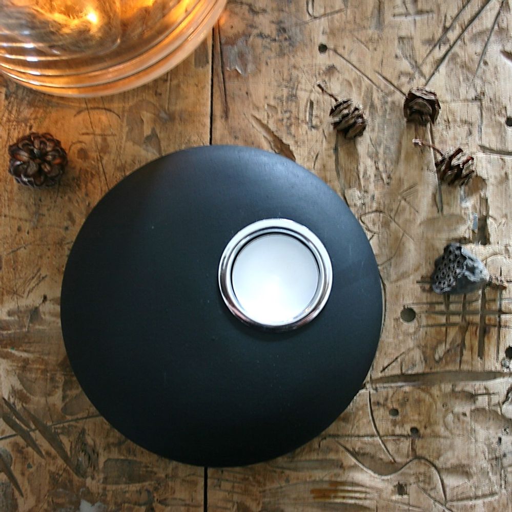 Other office supplies - Candle Holder, Pebble Shape - Black stone - ANOQ