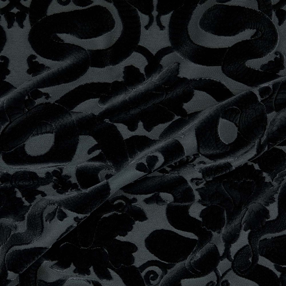 Tissus - ANACONDA Cut-Velvet - Noir - HOUSE OF HACKNEY