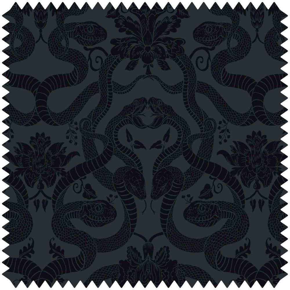 Tissus - ANACONDA Cut-Velvet - Noir - HOUSE OF HACKNEY