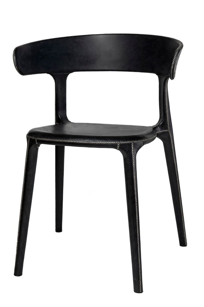 Chaises - Chaise Carol recouverte de cuir - SOL & LUNA