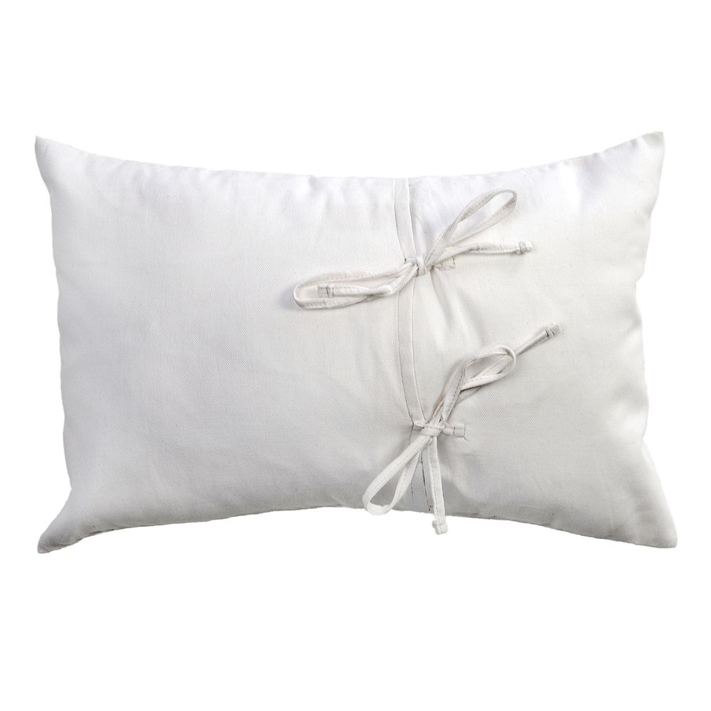 Coussins textile - Coussin rectangulaire de 35 x 50 cm fond écru et reliefs discrets | F2 - FOUTA FUTEE