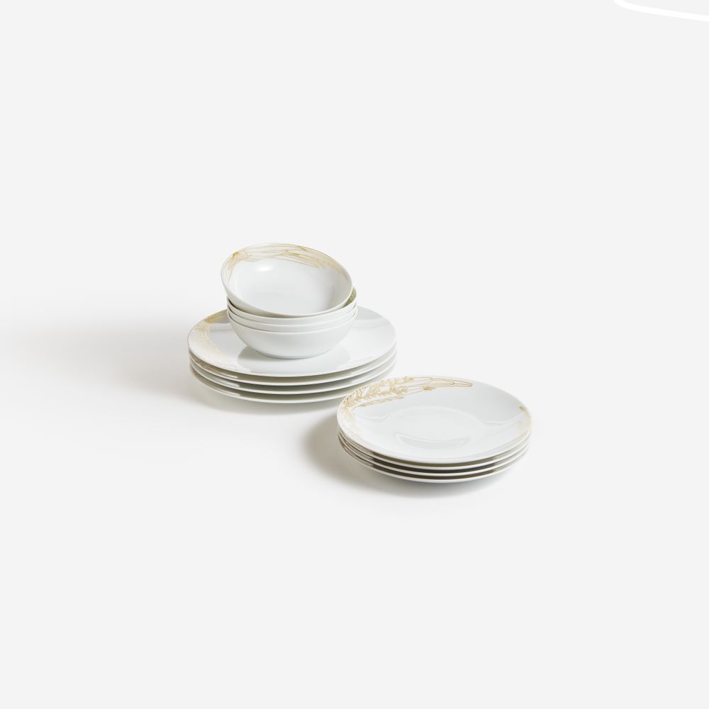 Everyday plates - Essences Précieuses (Precious Essences) - Set of 4 dinner plates - DRAGONFLY
