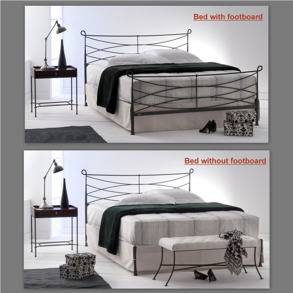Quincaillerie d'art - Lit en fer artisanal style industriel - Modèle Iro - VOLCANO - HANDMADE IRON BEDS