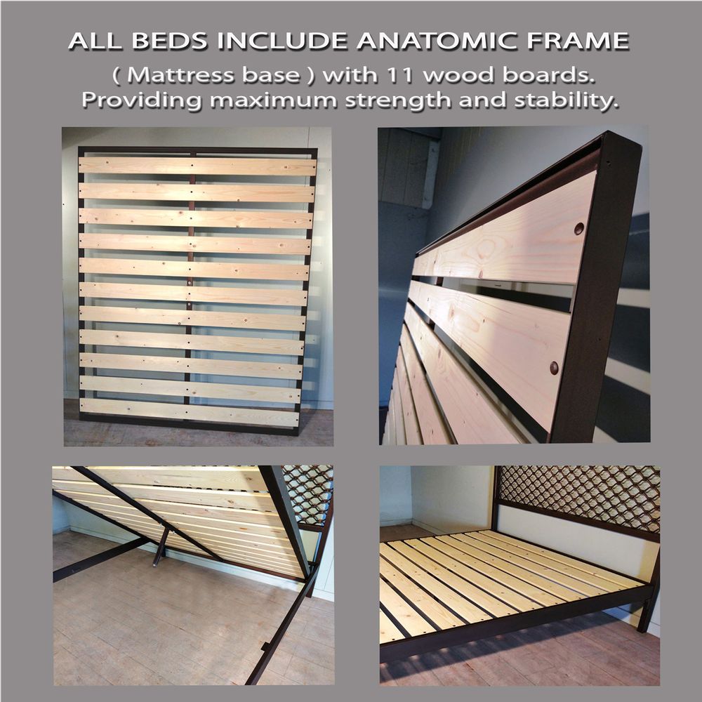 Quincaillerie d'art - Lit en fer artisanal style industriel - Modèle Iro - VOLCANO - HANDMADE IRON BEDS