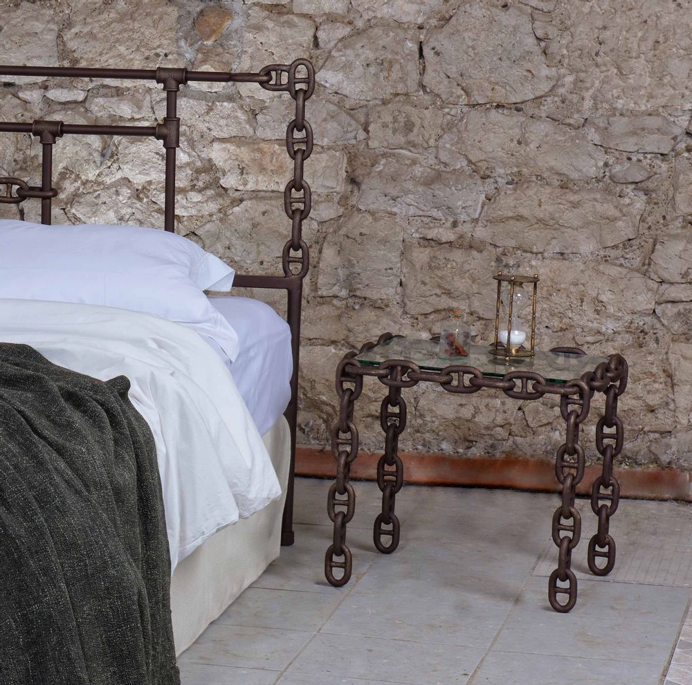 Artistic hardware - Industrial design Iron bed - Model Areti - VOLCANO - HANDMADE IRON BEDS