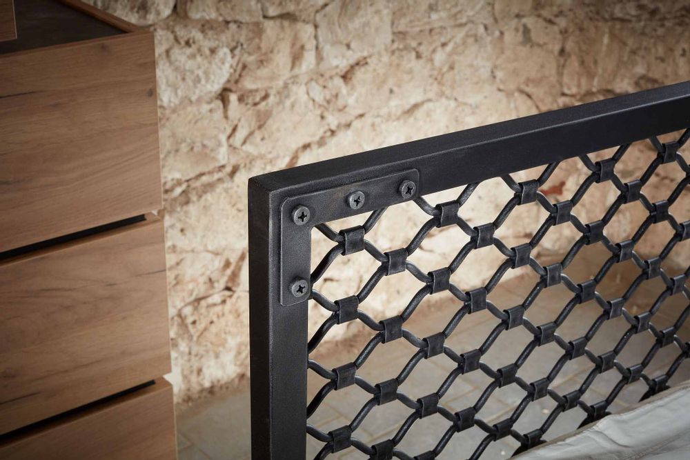 Artistic hardware - Industrial style Handmade iron bed - Model Dimitra - VOLCANO - HANDMADE IRON BEDS
