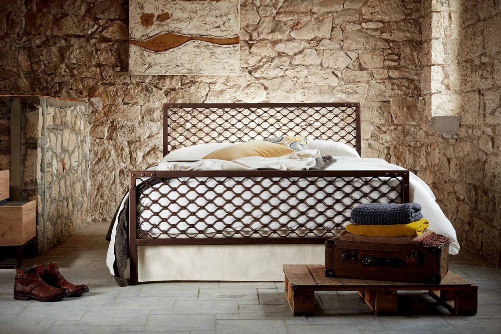Artistic hardware - Industrial style Handmade iron bed - Model Dimitra - VOLCANO - HANDMADE IRON BEDS