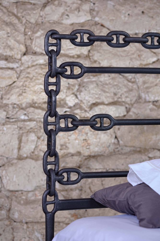 Quincaillerie d'art - Lit en fer fait main style industriel - Modèle Athina - VOLCANO - HANDMADE IRON BEDS