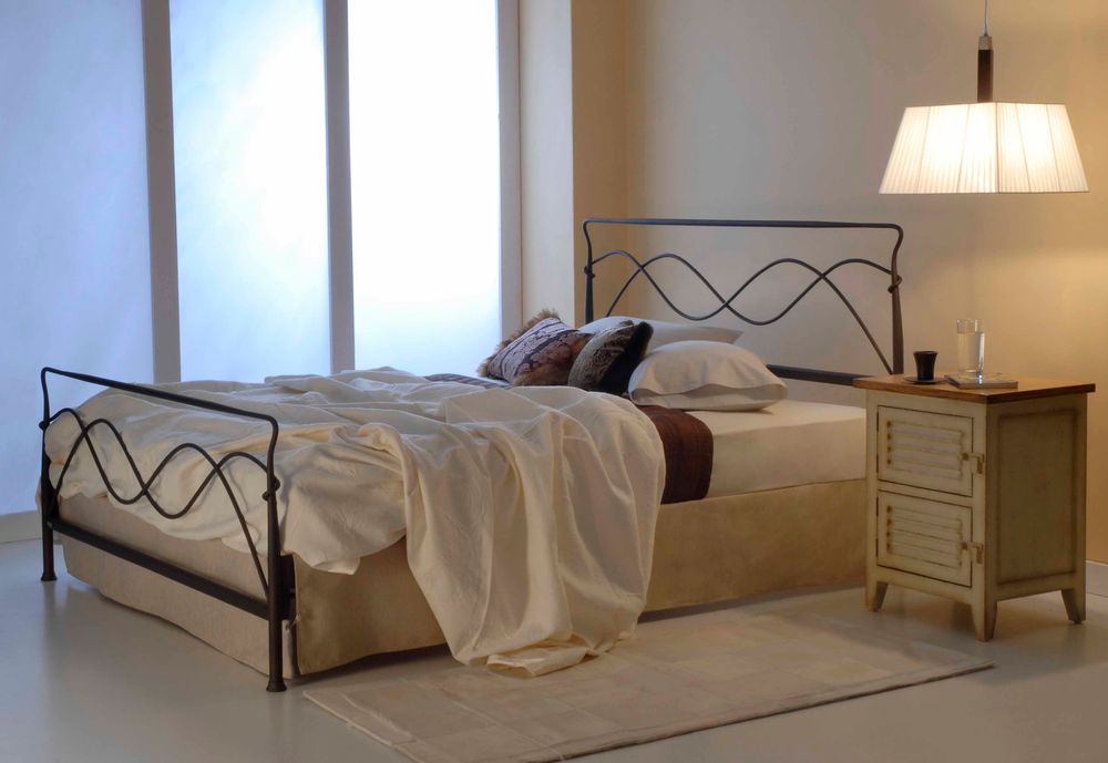 Artistic hardware - minimalist style Handmade iron bed - Model Avra - VOLCANO - HANDMADE IRON BEDS