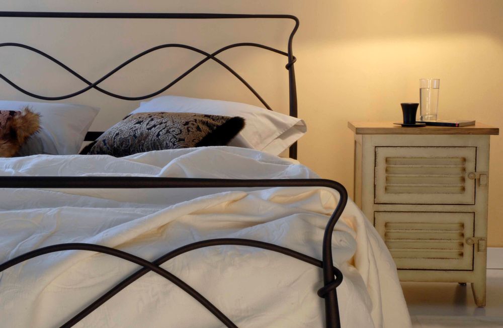 Artistic hardware - minimalist style Handmade iron bed - Model Avra - VOLCANO - HANDMADE IRON BEDS