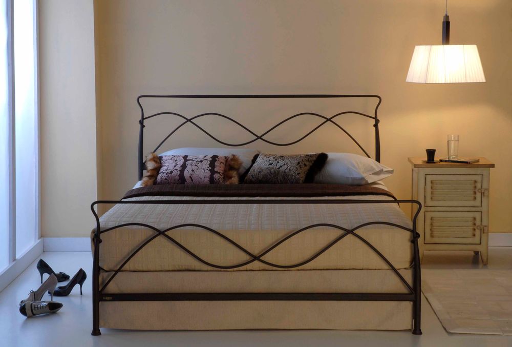 Artistic hardware - minimalist style Handmade iron bed - Model Avra - VOLCANO - HANDMADE IRON BEDS