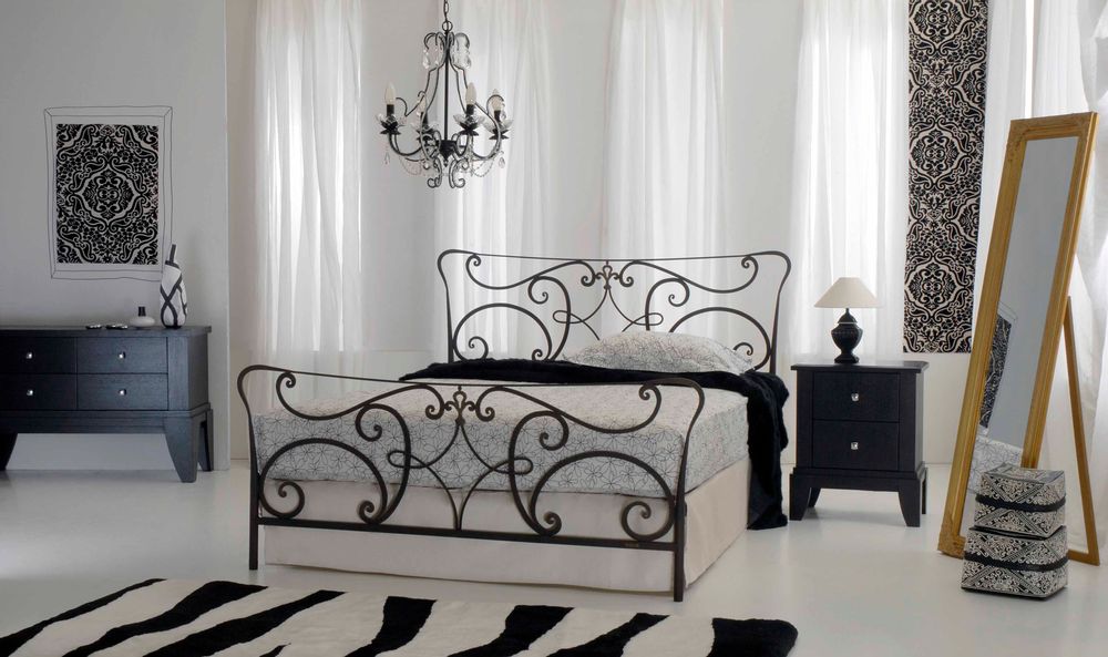 Objets design - Lit en fer fait main style art nouveau - Modèle Norm - VOLCANO - HANDMADE IRON BEDS