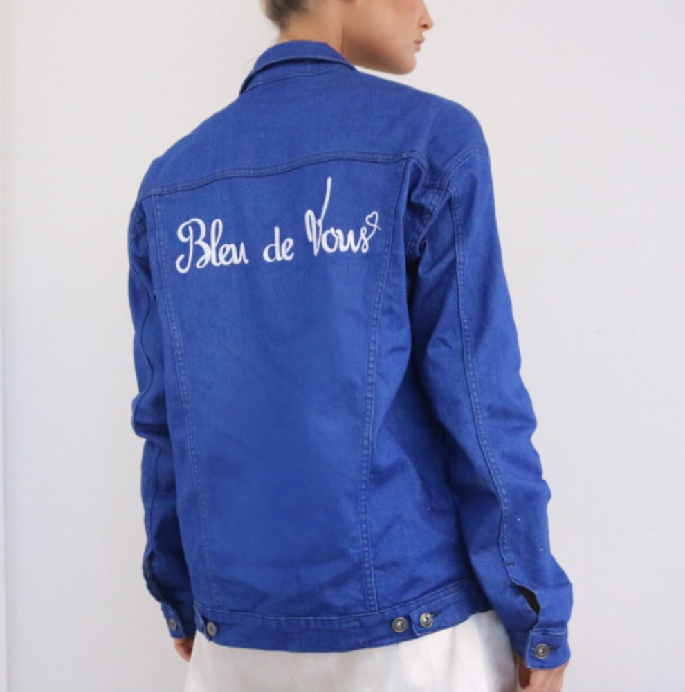 Prêt-à-porter - Brooke - Veste en jean écologique brodée - BLEU DE VOUS