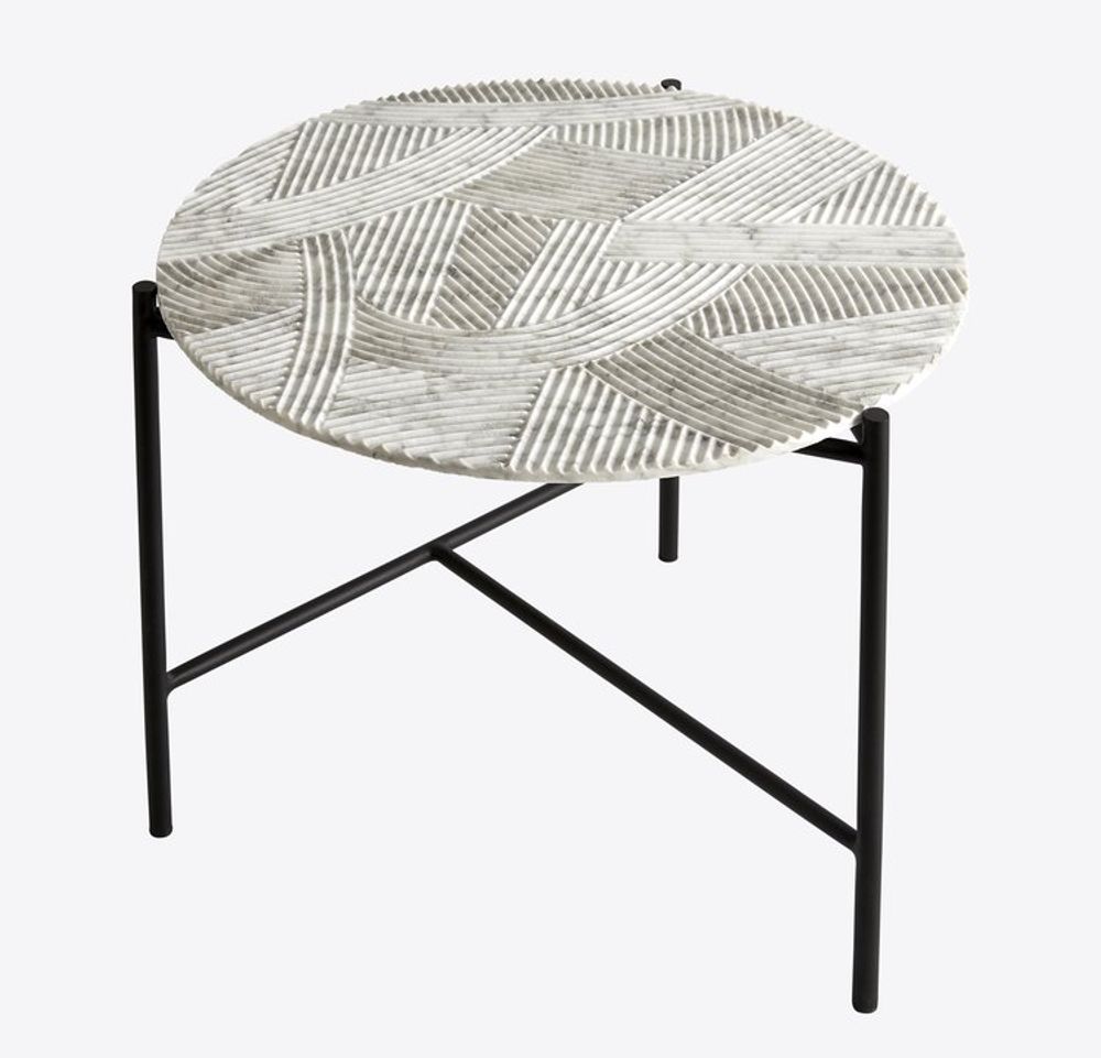 Pièces uniques - Table basse et applique murale en marbre gravé SOLCO. - RADAR INTERIOR
