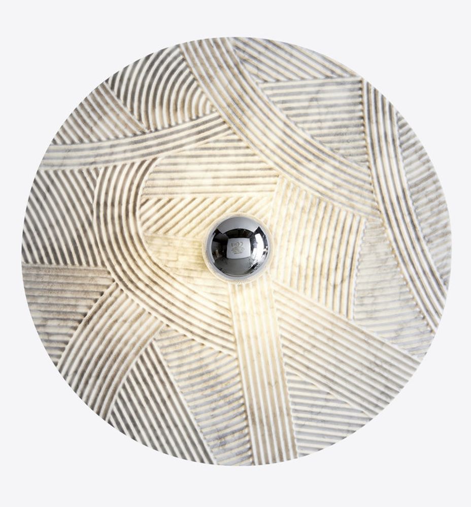 Pièces uniques - Table basse et applique murale en marbre gravé SOLCO. - RADAR INTERIOR