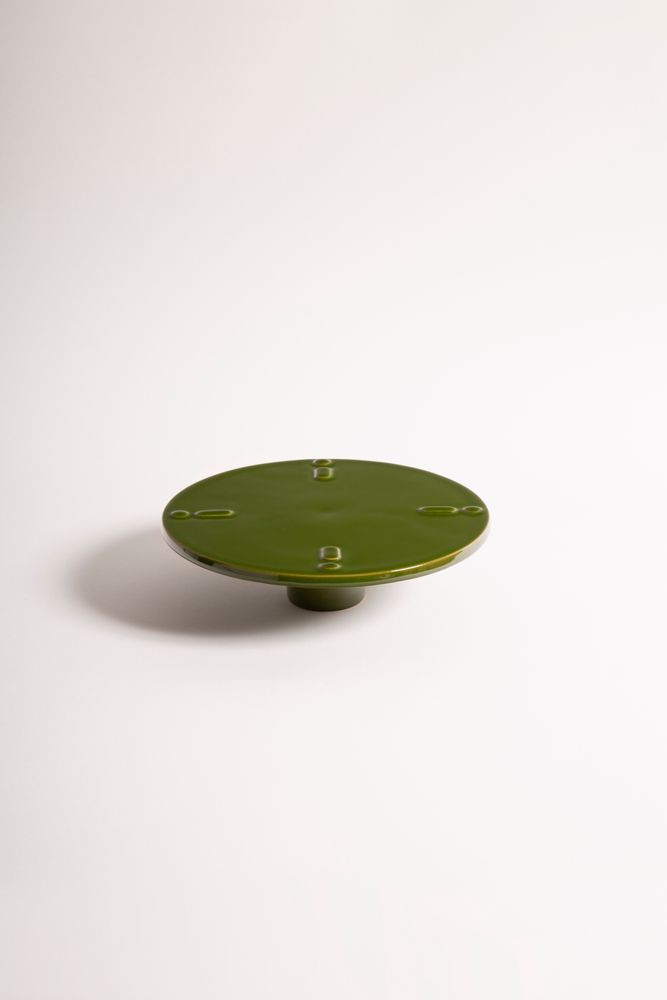 Ceramic - Water Lily - Dish on Stand - DRAGONFLY