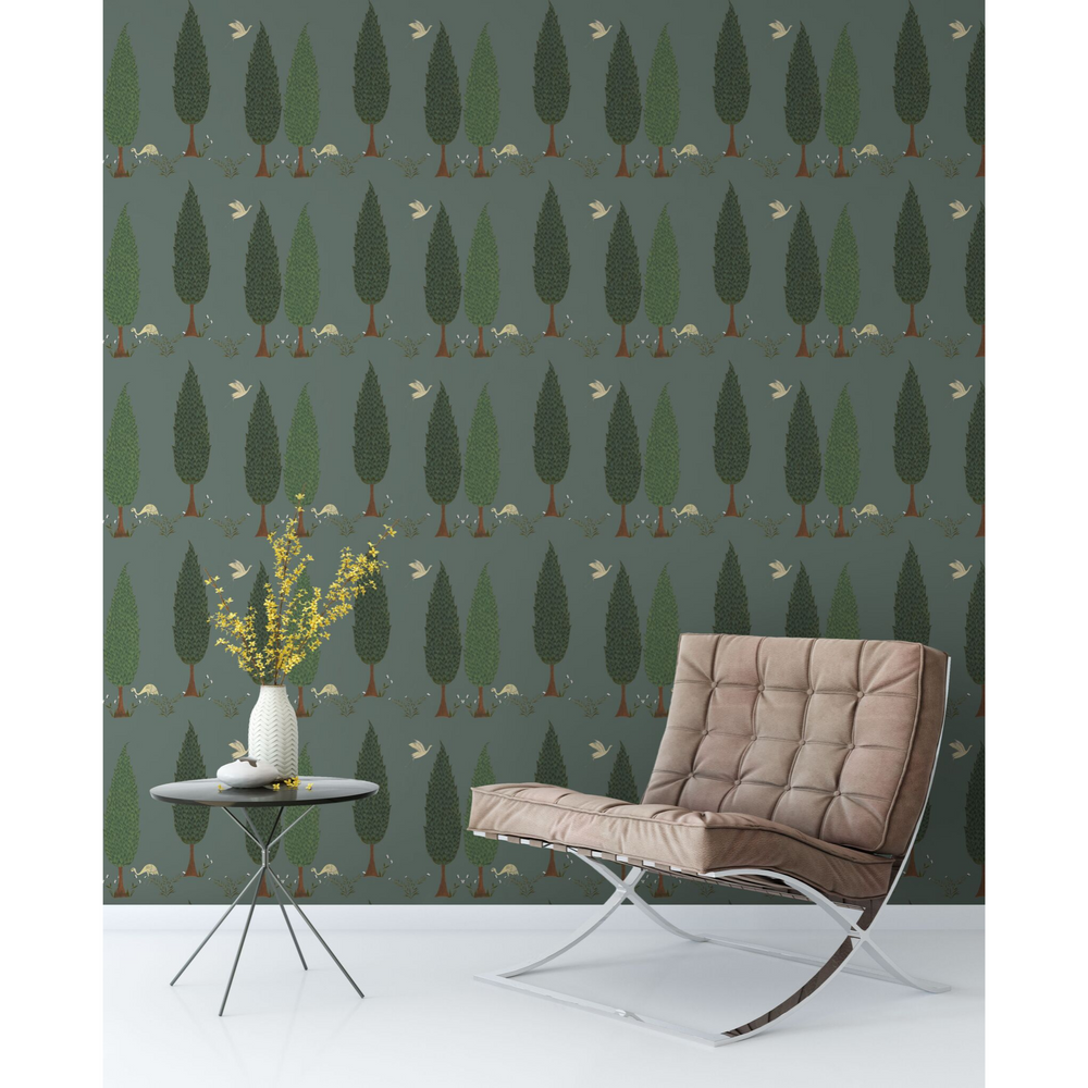 Wallpaper - Wallpaper Tranquility in Asparagus Green - SHWETA MISTRY