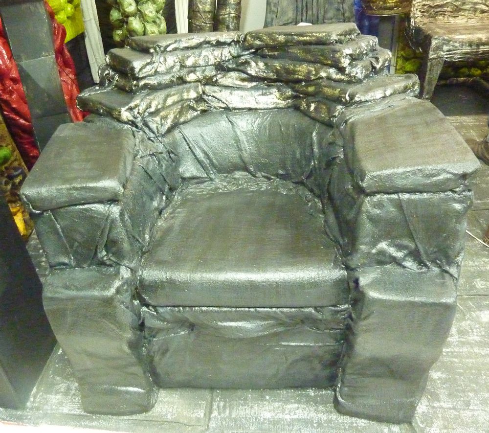 Unique pieces - "BOOKS THRONE -12 BOOKS" Soft Bubble - Art wotk in metallic silver colored leaf with black/dark grey - ERRANTE FUNCTIONAL ART