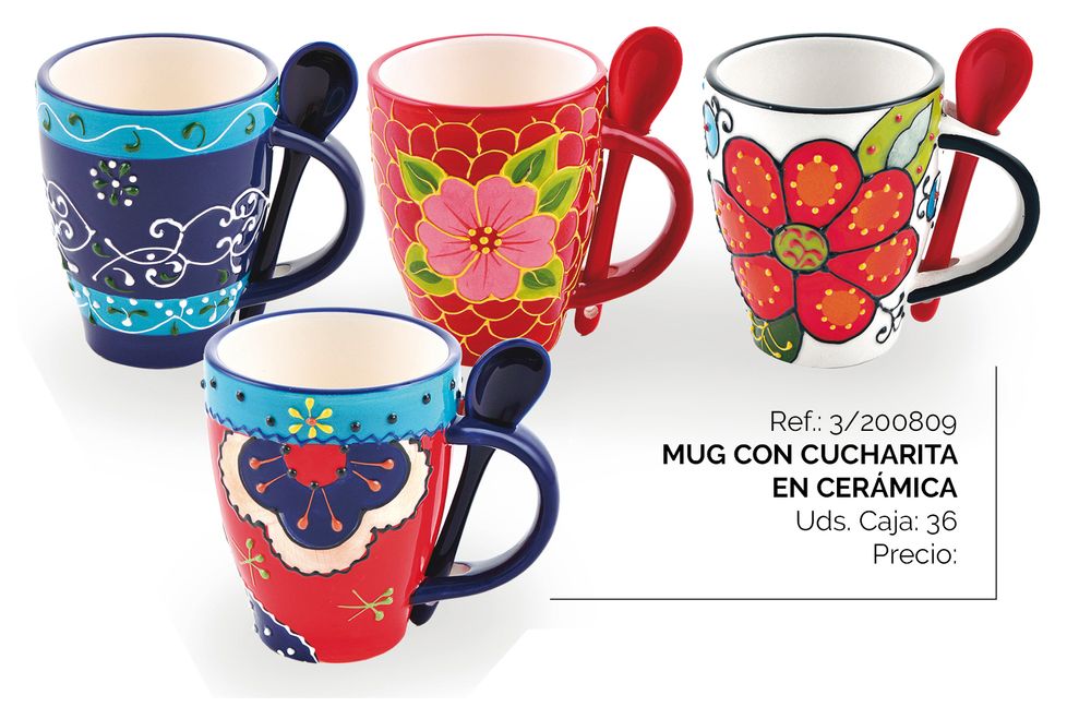 Ceramic - GLASS WITH SPOON - CERAMICA DEL RIO SALADO
