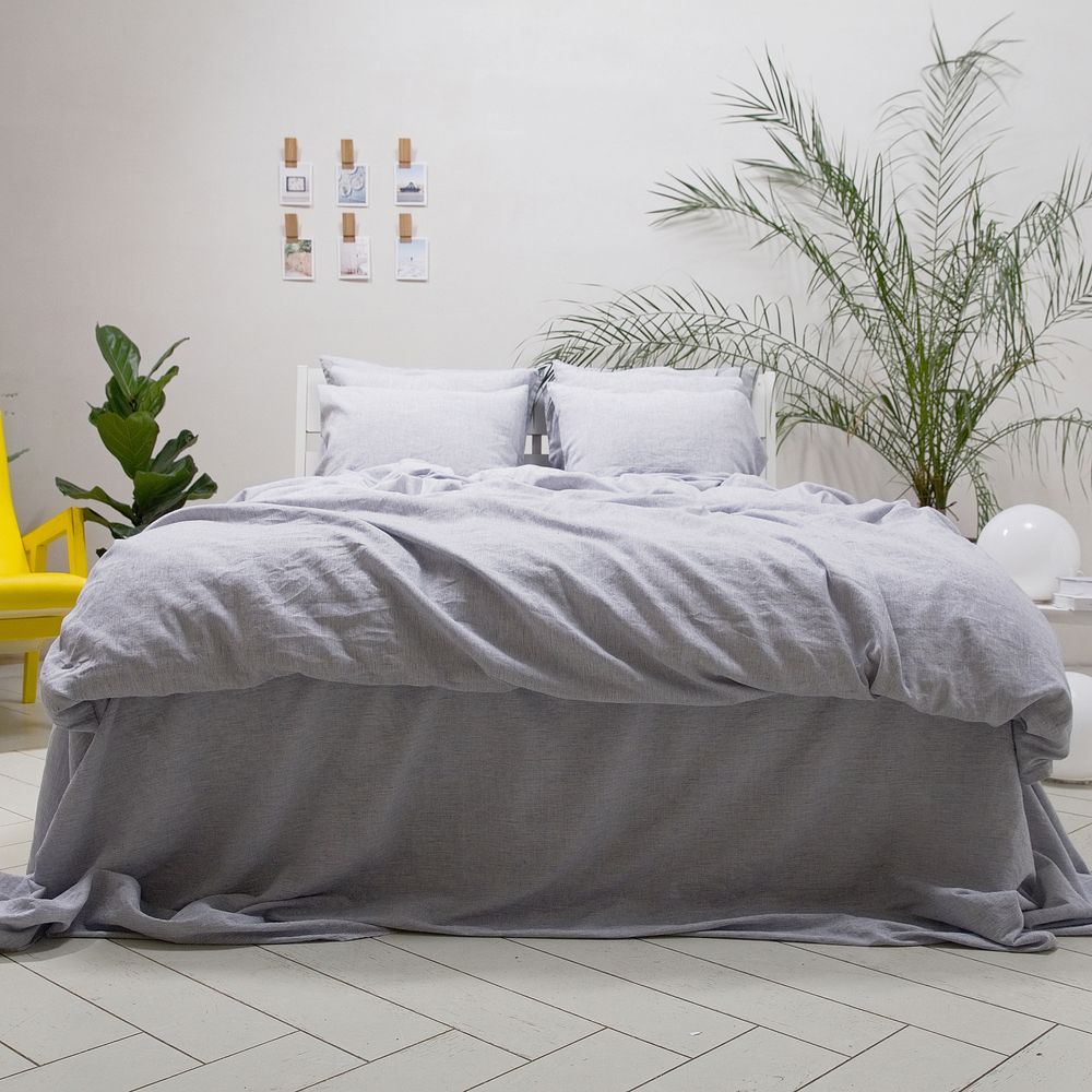 Bed linens - Striped Linen Bedding Natural, Graphite, Indigo - LINENME