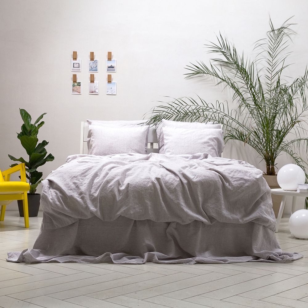 Bed linens - Striped Linen Bedding Natural, Graphite, Indigo - LINENME