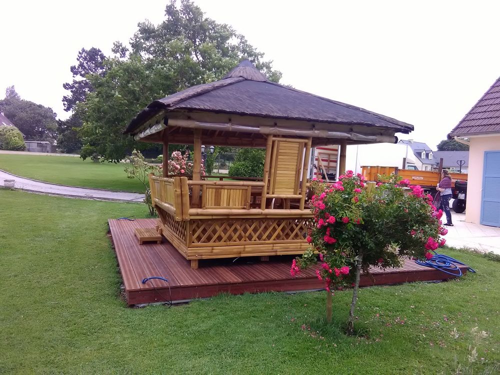 Gazébos, belvédères et pavillons de jardin - LAGUNA BAR - paillote en bambou 10 Places - NIPAHUT SARL