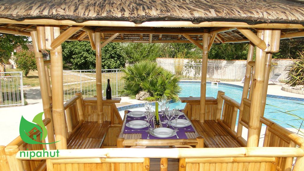 Gazebos - PANAY & LUCENA - Bamboo Hut 6 pers - NIPAHUT SARL