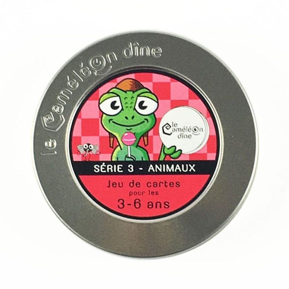 Jeux enfants - Assiette éducative + Cartes de Jeu série Découverte - 3 à 6 ans - LE CAMELEON DINE