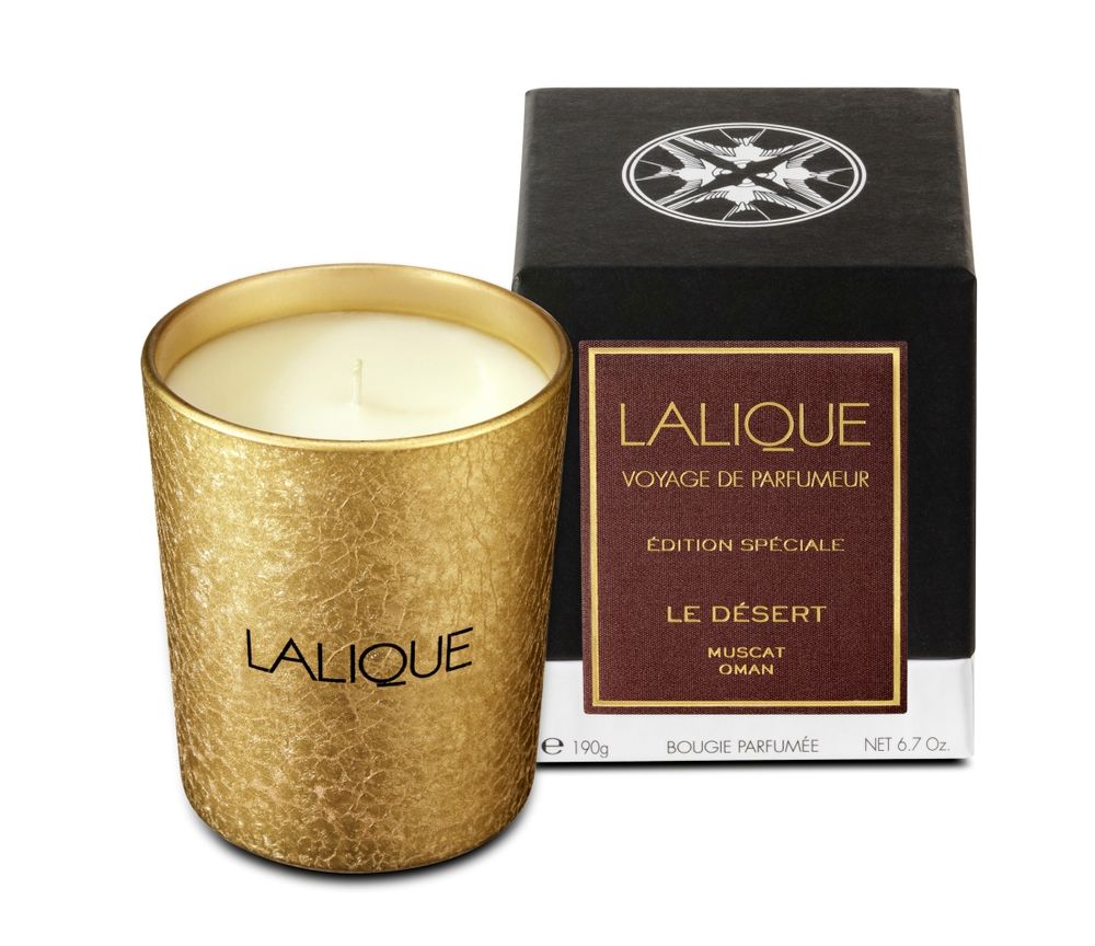 Objets de décoration - LE DÉSERT, MUSCAT - BOUGIE PARFUMÉE. - LALIQUE VOYAGE DE PARFUMEUR