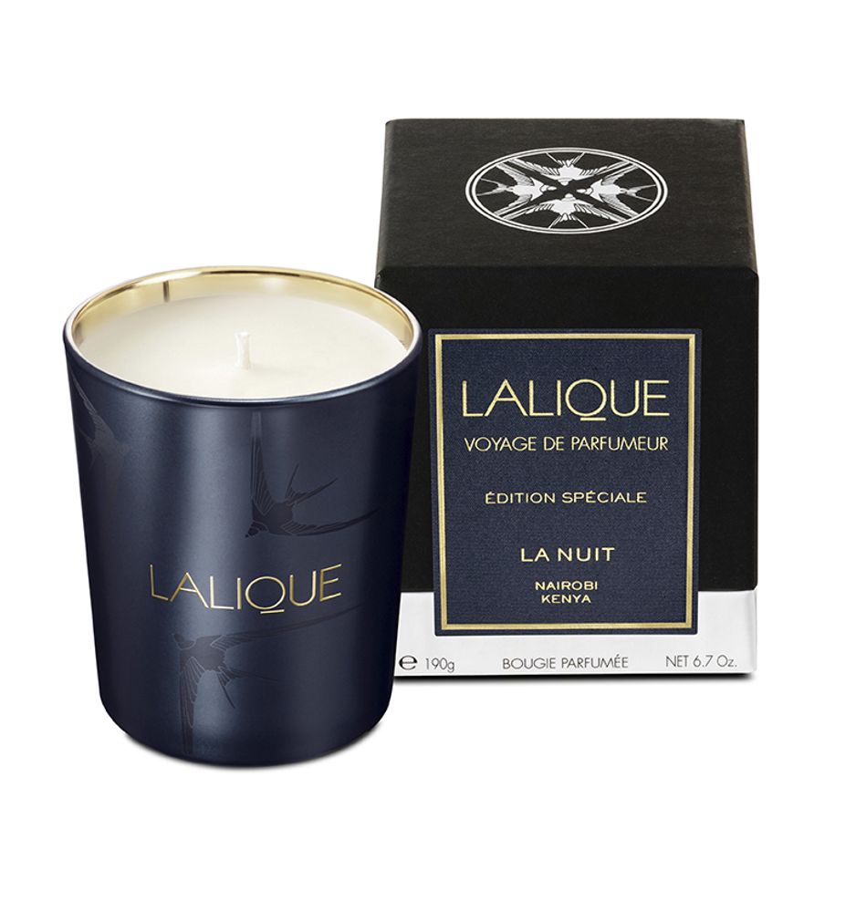 Objets de décoration - LA NUIT, NAIROBI - BOUGIE PARFUMÉE - LALIQUE VOYAGE DE PARFUMEUR