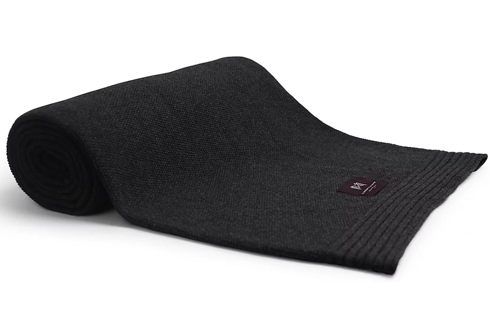 Plaids - PLAID Laine Éco-conçue Anthracite - LA MAISON DE LA MAILLE