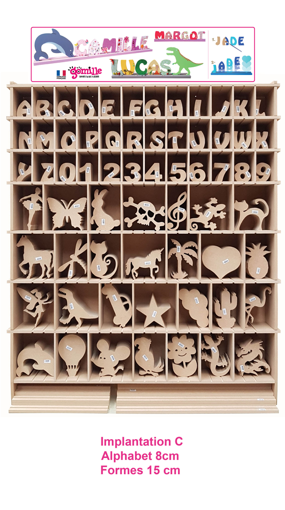 Loisirs créatifs pour enfant - Présentoirs alphabet et formes 15 cm - KELPI & GOMILLE