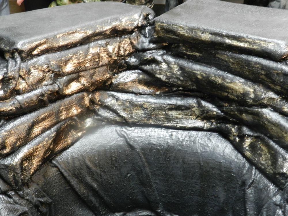Unique pieces - "BOOKS THRONE -12 BOOKS" Soft Bubble - Art wotk in metallic silver colored leaf with black/dark grey - ERRANTE FUNCTIONAL ART