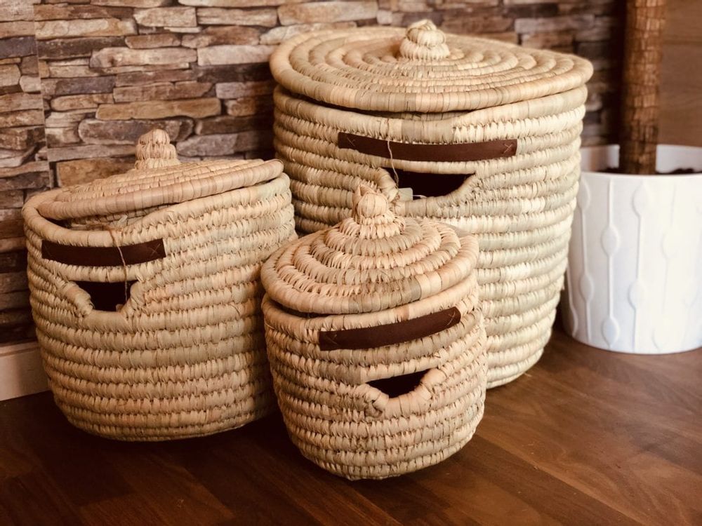 Storage boxes - Set of 3 Round Baskets - MAISON ZOE