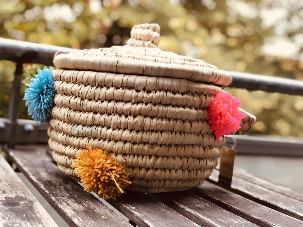 Objets de décoration - Panier de palmier en Wilery avec couvercle - MAISON ZOE