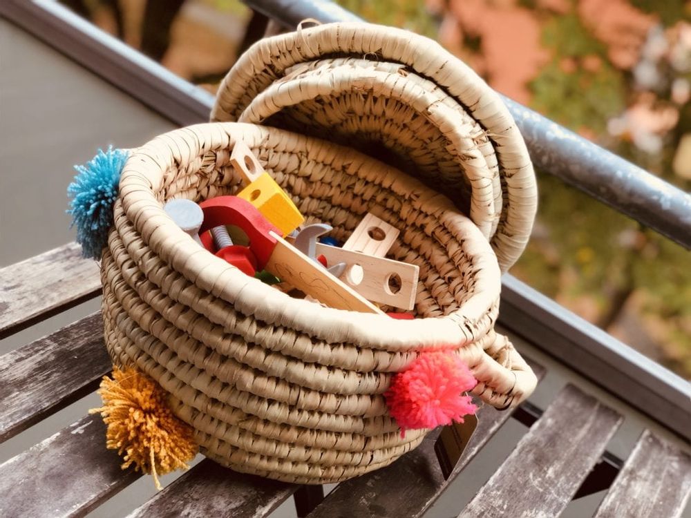 Objets de décoration - Panier de palmier en Wilery avec couvercle - MAISON ZOE