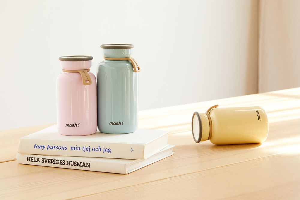 Travel accessories - 330 ml insulated stainless steel bottle - Bottle Latte/Mosh collection! - ABINGPLUS